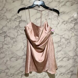 Significant Other Satin T Strappy Back Mini Dress
